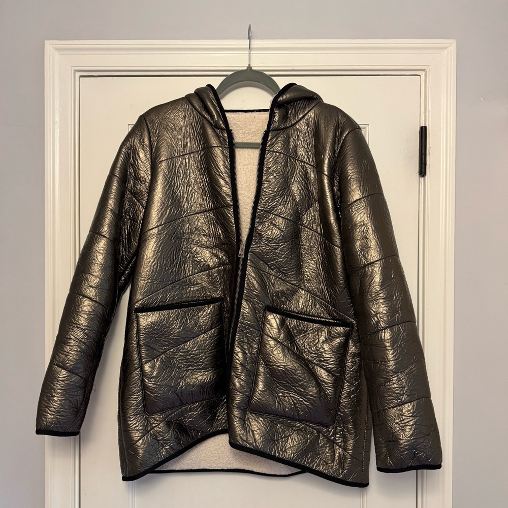 Maje Black and Cream Textured Jacket